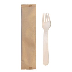 Wooden Fork 16cm in individual packaging