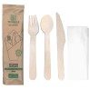 Ecological Placemat, Wooden Fork & Spoon 16cm + Knife 16.5cm, with nap