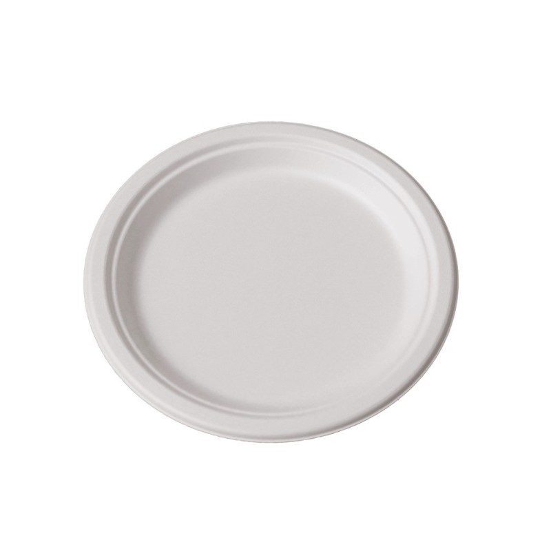 Round plate φ23cm, made of sugarcane