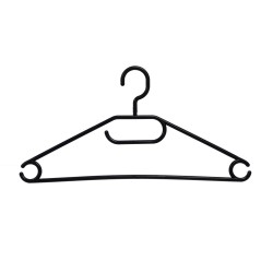 Plastic hanger with rotating hook, black